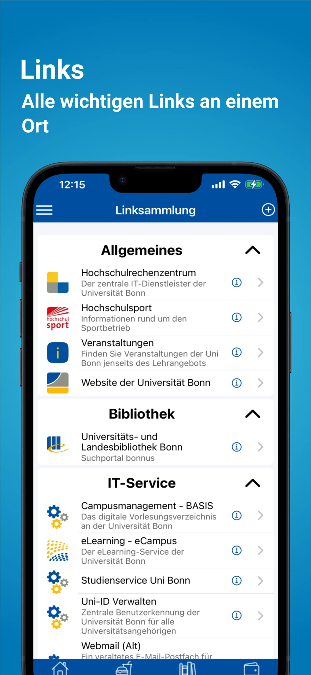 Uni Bonn App screenshot